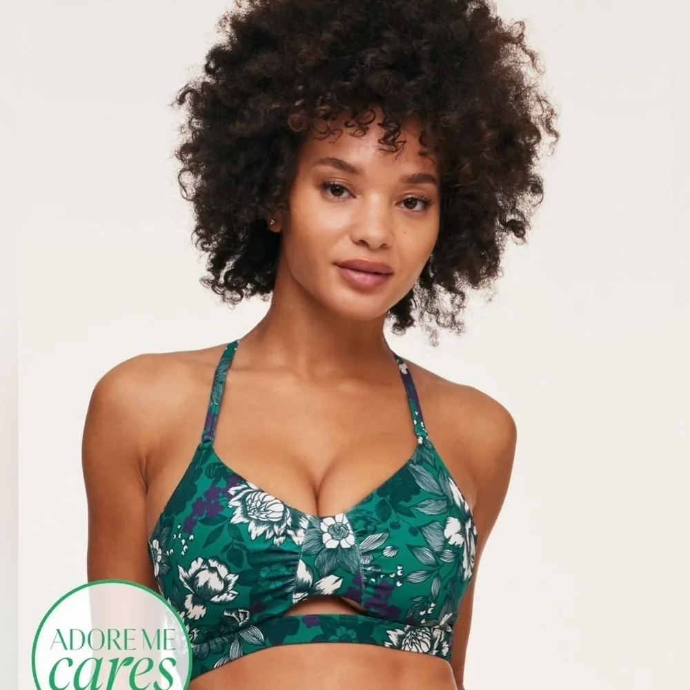 Adore Me Lotus Low Support Ruched Bra Lined Size Medium NWT